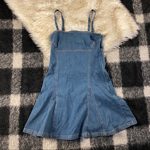 Old Navy Dresses & Skirts - Vintage 90s old navy square neck denim mini dress 4
